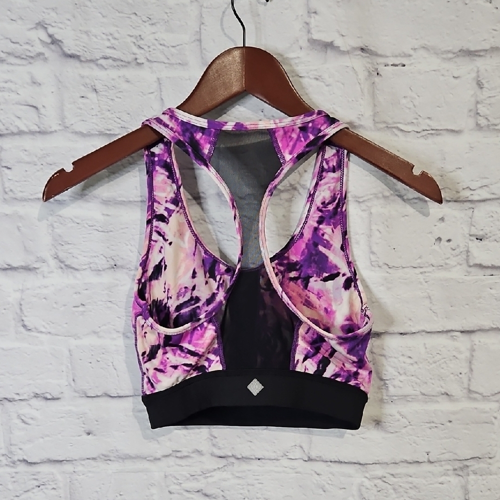 Rise By LuLaRoe Purple and Black Sports Bra - Picture 3 of 5